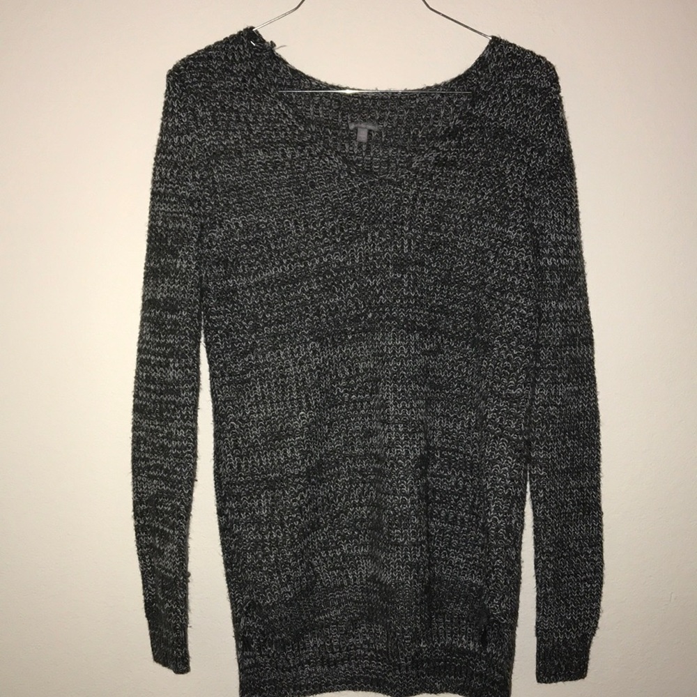 Gray Crochet Sweater